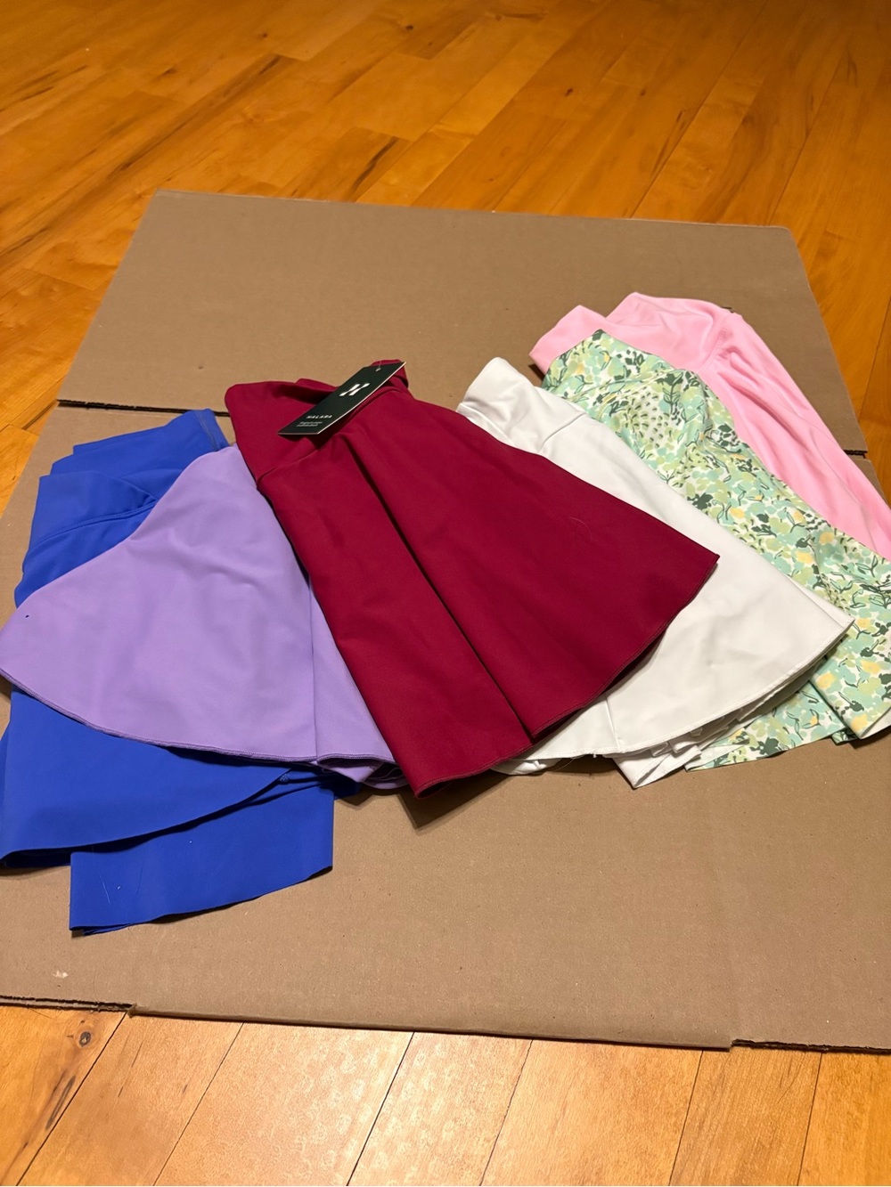 HALARA Burgundy Pleated Skater Skirt with Multi-Color Options